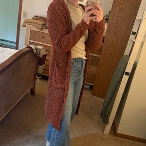 Sienna Sky Rust Cardigan with Pockets